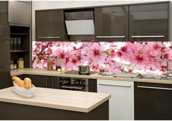Fototapet pentru bucătărie - flori de măr 260 x 60 cm