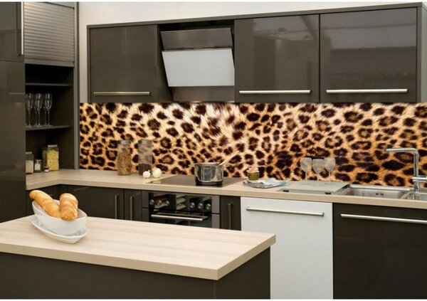 Fototapet pentru bucătărie - piele de leopard 260 x 60 cm