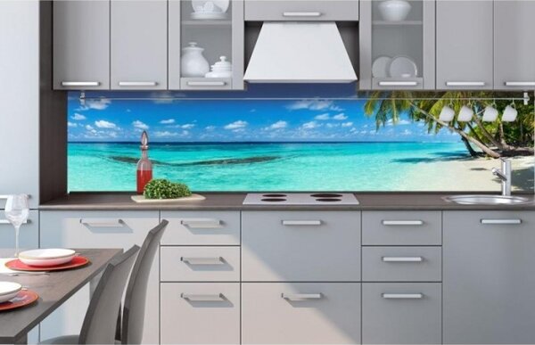 Fototapet pentru bucătărie - plajă în paradis 260 x 60 cm