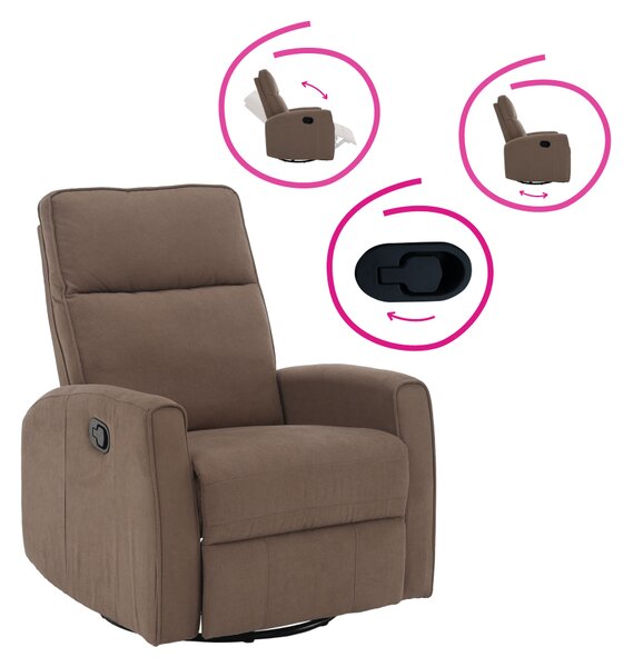 KONDELA Fotoliu rotativ de relaxare, gri-maroniu taupe, MEKENZI