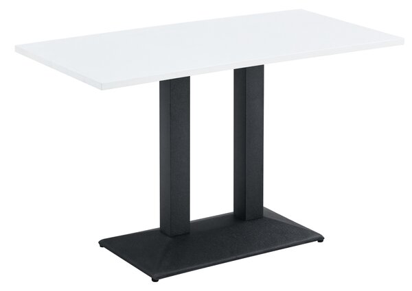 KONDELA Masă de sufragerie bistro, alb/negru, 120x60 cm, RINALDO TYP 2