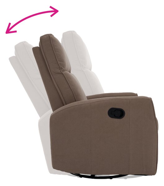 KONDELA Fotoliu rotativ de relaxare, gri-maroniu taupe, MEKENZI