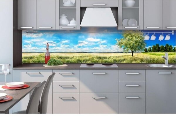 Fototapet pentru bucătărie - copac în pajiște 260 x 60 cm