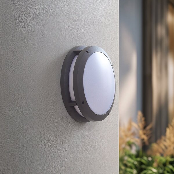 Lindby Aplică de exterior Smart LED Liren CCT RGB Tuya WLAN, reglabil, Gri, Aluminiu, Modern