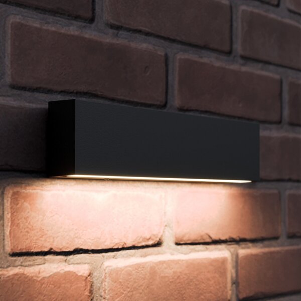 Lucande Aplică LED pentru exterior Elvira, antracit, metal, alb cald, IP65, Negru, Metal, Modern
