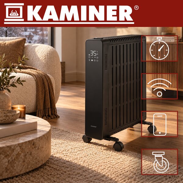 Calorifer electric cu ulei Kaminer Arvell - radiator negru