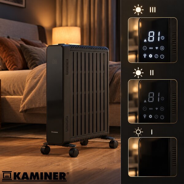 Calorifer electric cu ulei Kaminer Arvell - radiator negru