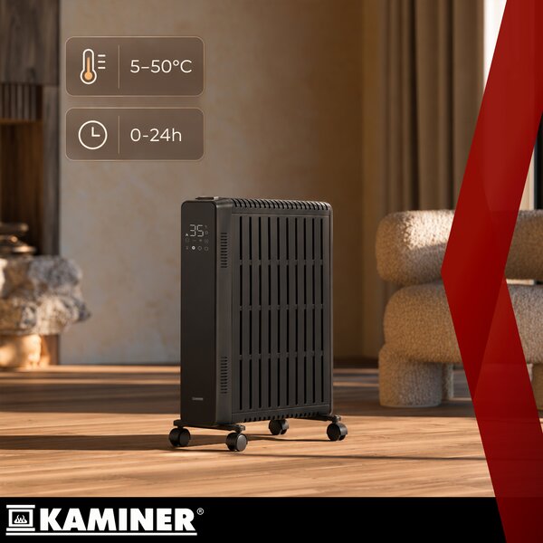 Calorifer electric cu ulei Kaminer Arvell - radiator negru