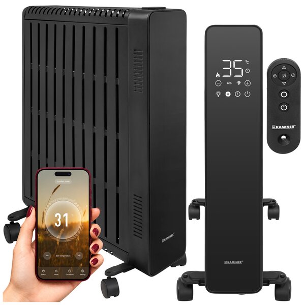 Calorifer electric cu ulei Kaminer Arvell - radiator negru
