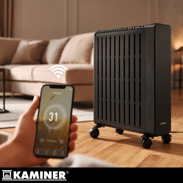 Calorifer electric cu ulei Kaminer Arvell - radiator negru