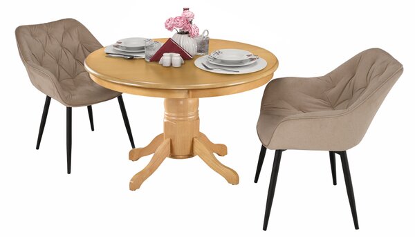 KONDELA Masă de sufragerie, rotundă, stejar deschis, diametru 106 cm, TABLOS