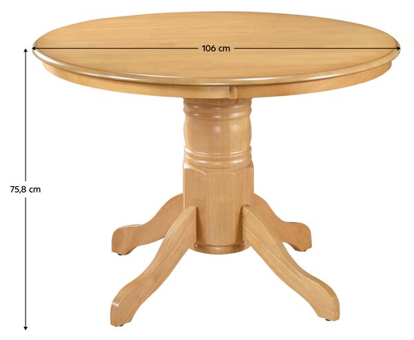 KONDELA Masă de sufragerie, rotundă, stejar deschis, diametru 106 cm, TABLOS