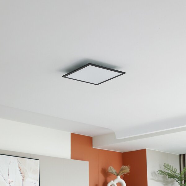 Lindby Panou LED Enhife, negru, 40 x cm, metal, 4.000K, Negru, Studiu / Birou, Aluminiu, Modern