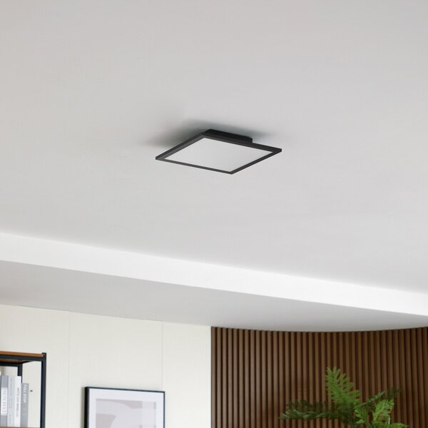 Panou Lindby LED Enhife, negru, 30 x 30 cm, metal, 4.000K
