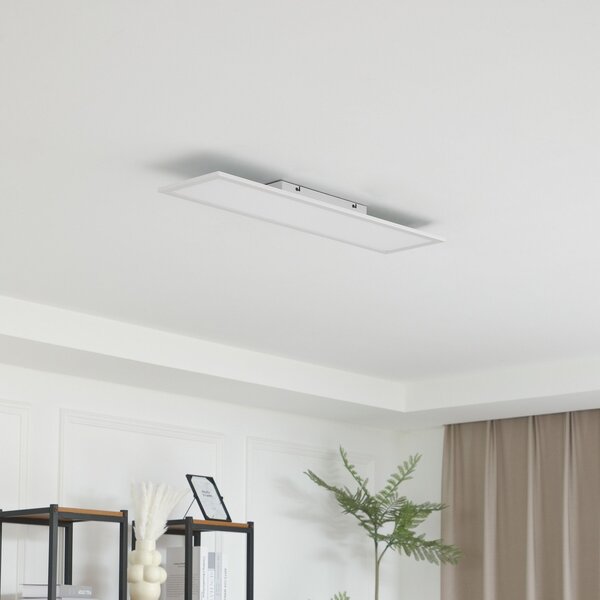 Lindby Panou LED Enhife, alb, 80 x 20 cm, metal, 4.000 K, Alb, Studiu / Birou, Aluminiu, Modern