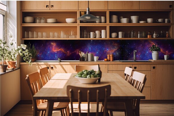 Fototapet pentru bucătărie - galaxie colorată 420 x 60 cm