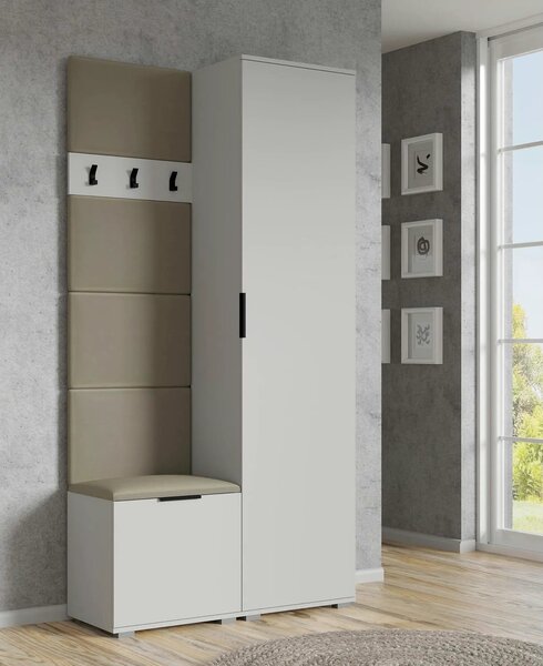 Pantofar CLIF ST-50, stejar artisan/alb, PAL laminat, 50x38x48 cm
