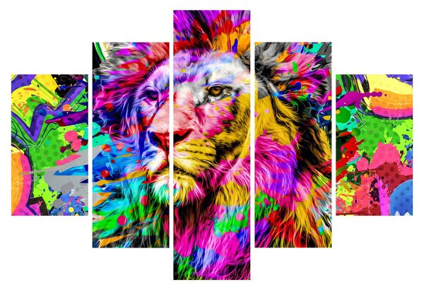 Tablou - 3D imaginea leului (150x105 cm)