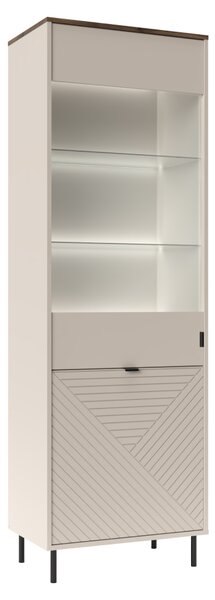 KONDELA Vitrină, caşmir/stejar castello, EYCO 1D1W