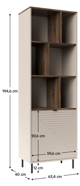 KONDELA Raft deschis, caşmir/stejar castello, EYCO 1D