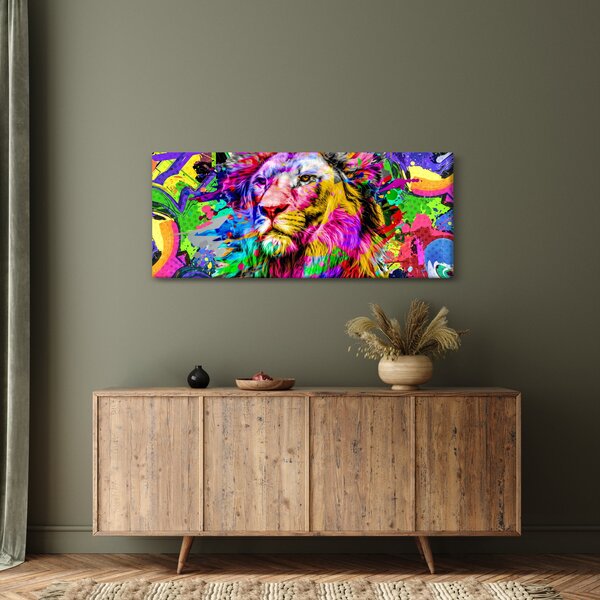 Tablou - 3D imaginea leului (120x50 cm)