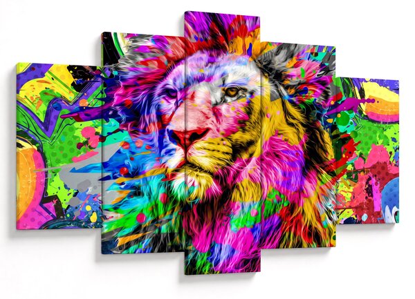 Tablou - 3D imaginea leului (150x105 cm)