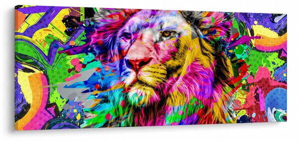 Tablou - 3D imaginea leului (120x50 cm)