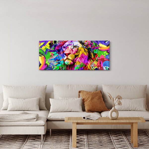 Tablou - 3D imaginea leului (120x50 cm)