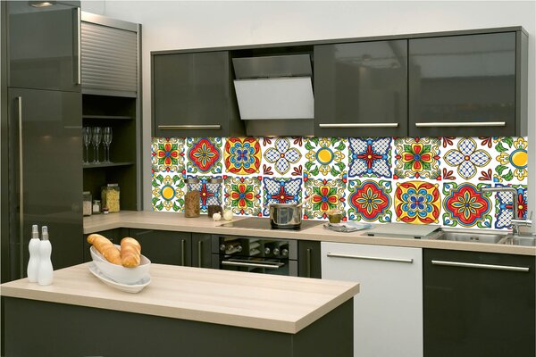 Fototapet pentru bucătărie - plăci ceramice mexicane 260 x 60 cm