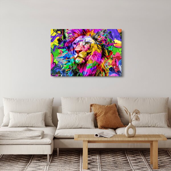 Tablou - 3D imaginea leului (90x60 cm)