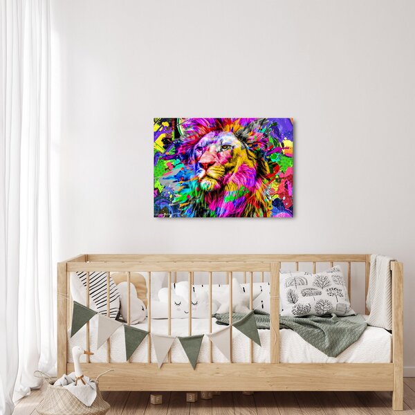 Tablou - 3D imaginea leului (70x50 cm)