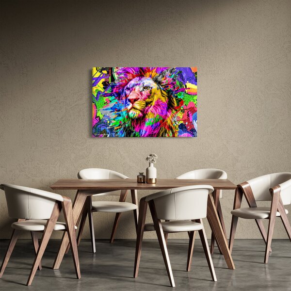 Tablou - 3D imaginea leului (90x60 cm)