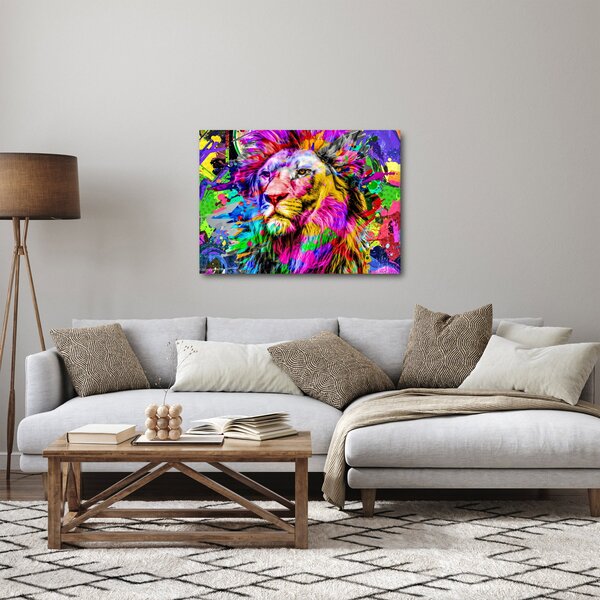 Tablou - 3D imaginea leului (70x50 cm)