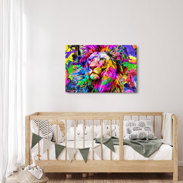 Tablou - 3D imaginea leului (90x60 cm)