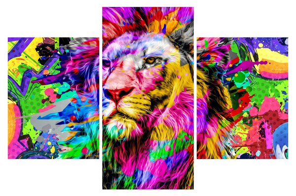 Tablou - 3D imaginea leului (90x60 cm)
