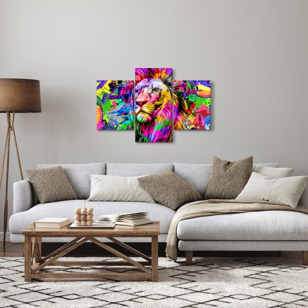 Tablou - 3D imaginea leului (90x60 cm)