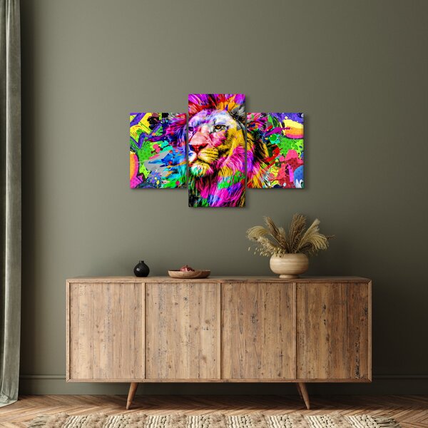 Tablou - 3D imaginea leului (90x60 cm)