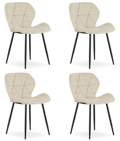 Set 4 Scaune Bucatarie/Dining Miller Catifea Bej