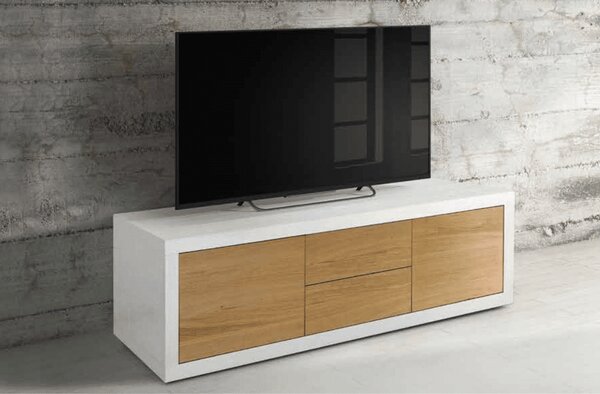 COMODA TV - ALB FRASIN SI LEMN NATUR