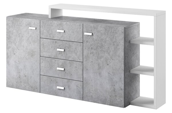 Comodă Bilsby Typ 27 (beton colorado + Alb). Promo -19%. 1030344