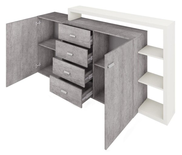 Comodă Bilsby Typ 27 (beton colorado + Alb). Promo -19%. 1030344