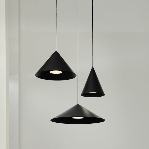 LOOM DESIGN Lampă suspendată Hanzu, Ø 75 cm, negru, E27, reglabil, Negru, Camera de zi / sufragerie, Aluminiu, Modern
