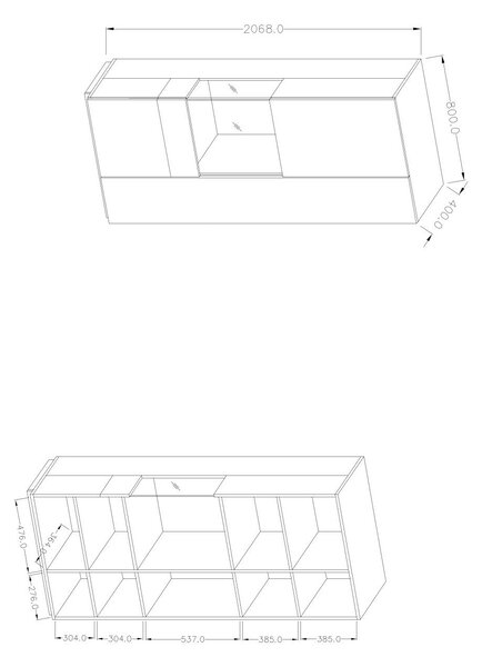 Z0ND0 Vitrină Stacey Typ 12 (beton + alb). 1030489