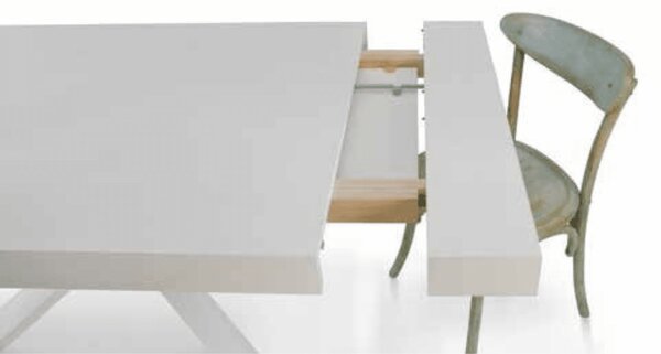 MASA EXTENSIBILA COMFY CU PICIOR METALIC - 160 cm / 90 cm / h 77 - ALB ANTICHIZAT