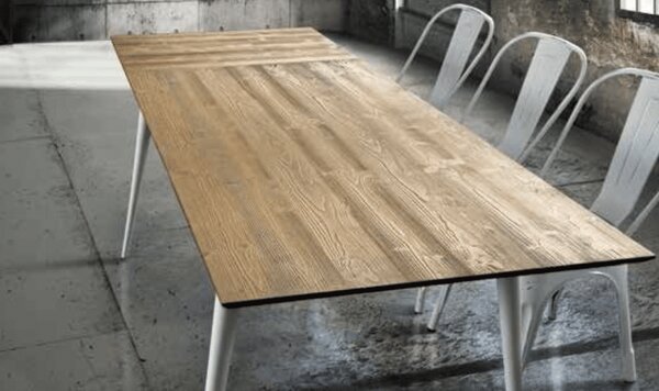 MASA SIMPLY- LEMN MASIV - LEMN NATUR, PICIOR ALB - 160 cm / 85 cm / h 77 cm