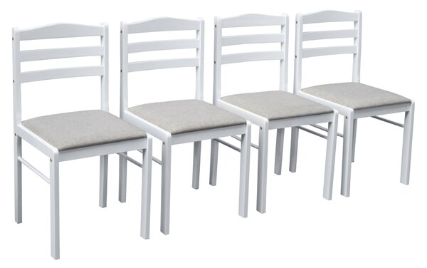 KONDELA Set de sufragerie 1+4, alb/gri bej, SOMIN