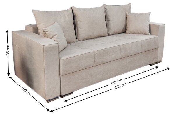Canapea Extensibilă Claudia Memory Mini, Bej