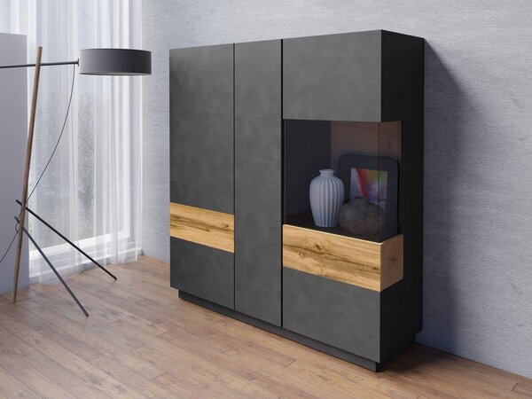 Vitrină Stacey Typ 46 (matera + stejar wotan). Promo -15%. 1030484