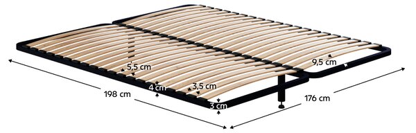 KONDELA Somieră cu cadru fix, 180x200, SOMIERĂ METALIC 2 NEW