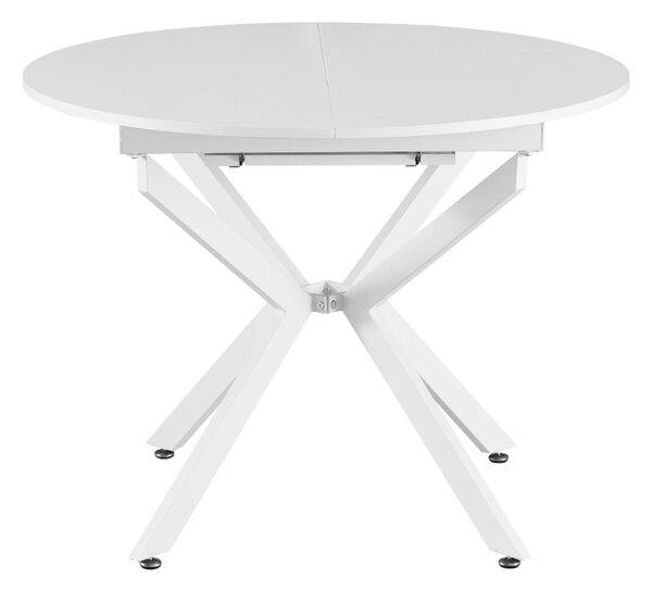 KONDELA Masă extensibilă de dining, albă, 100x100-140x75 cm, ABERO TIP 1